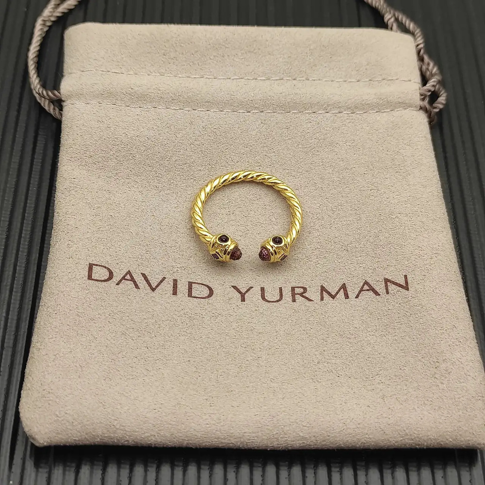 David Yurman​ Gold Ring with 2.3mm Purple Diamonds